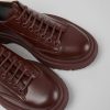 Women CamperLab Formal Shoes | Burgundy Leather Lace-Up Shoes