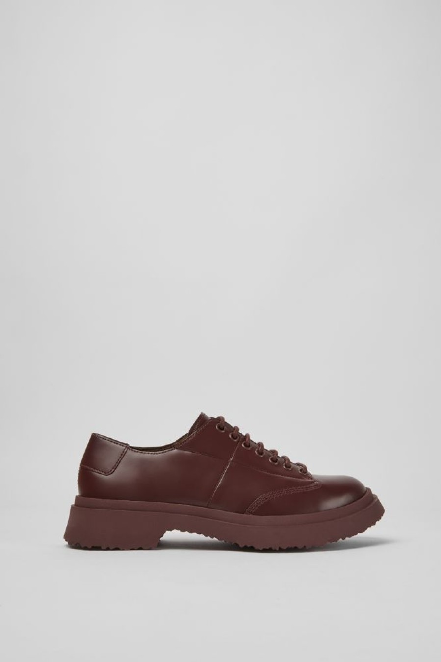 Women CamperLab Formal Shoes | Burgundy Leather Lace-Up Shoes