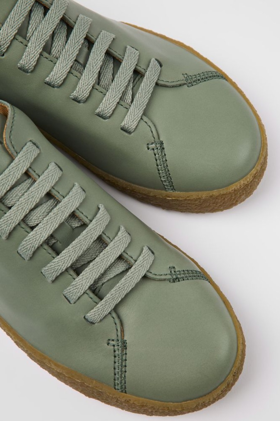 Men CamperLab Casual Shoes | Green Leather Shoes For Men