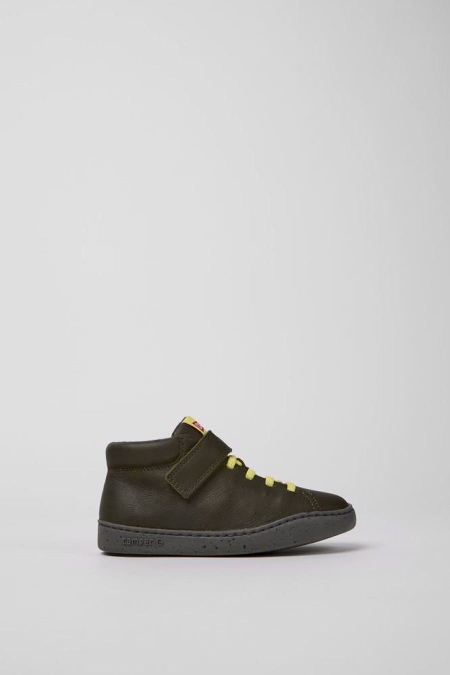 Kids CamperLab Sneakers | Green Leather Boots