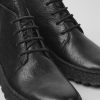 Men CamperLab Casual Shoes | Black Lace Up Ankle Boot For Men