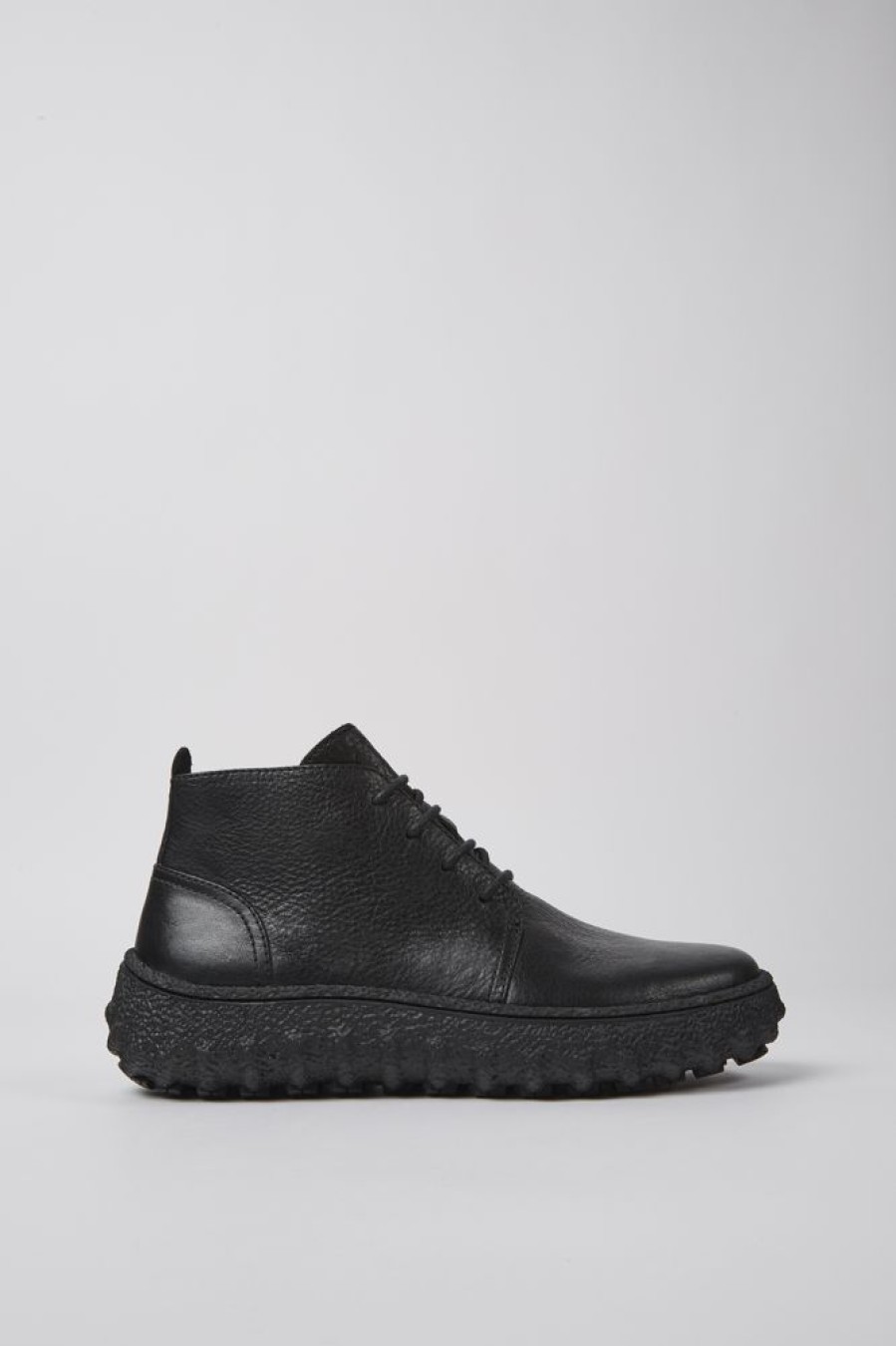 Men CamperLab Casual Shoes | Black Lace Up Ankle Boot For Men