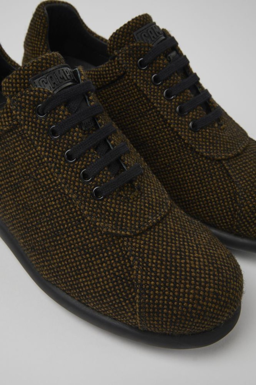 Men CamperLab Casual Shoes | Brown Wool, Viscose, And Leather Shoes For Men