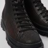 Men CamperLab Ankle Boots | Black-Brown Brushed Nubuck Boot For Men