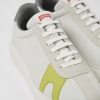 Men CamperLab Sneakers | White Non-Dyed Leather And Nubuck Sneakers For Men