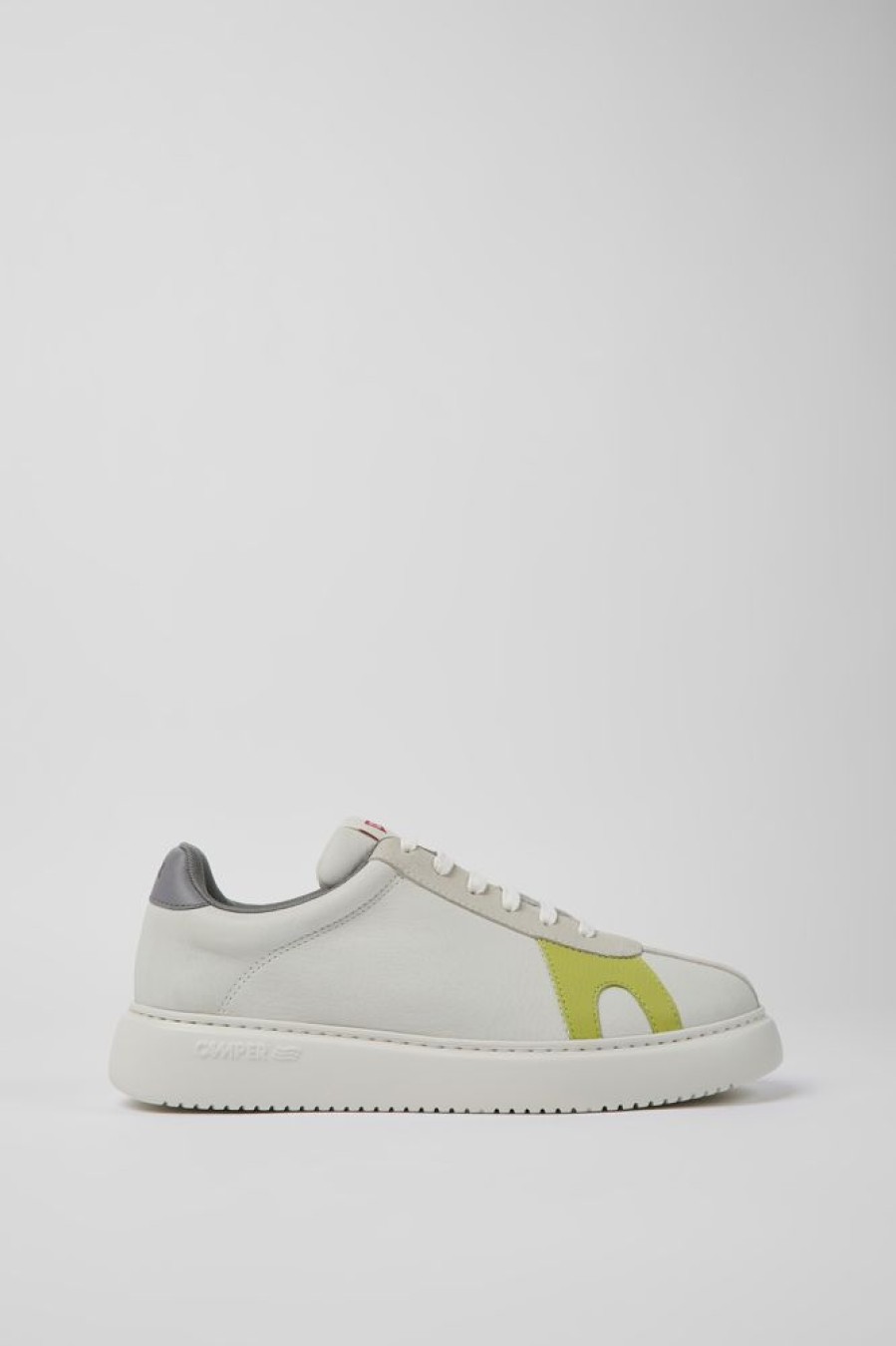 Men CamperLab Sneakers | White Non-Dyed Leather And Nubuck Sneakers For Men