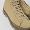 Men CamperLab Ankle Boots | Beige Textile And Nubuck Ankle Boots For Men