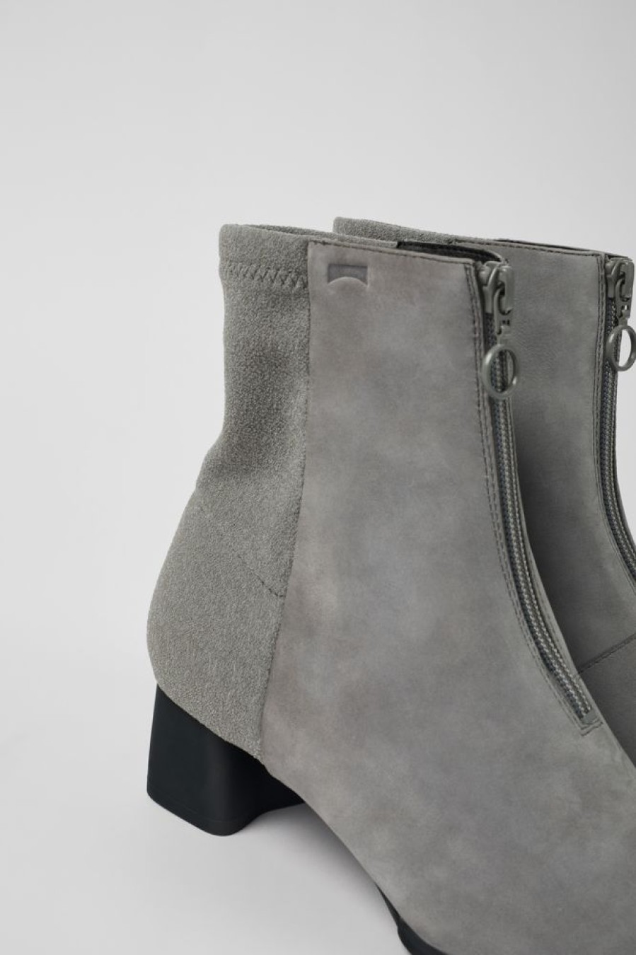 Women CamperLab Ankle Boots | Gray Nubuck Heeled Boots