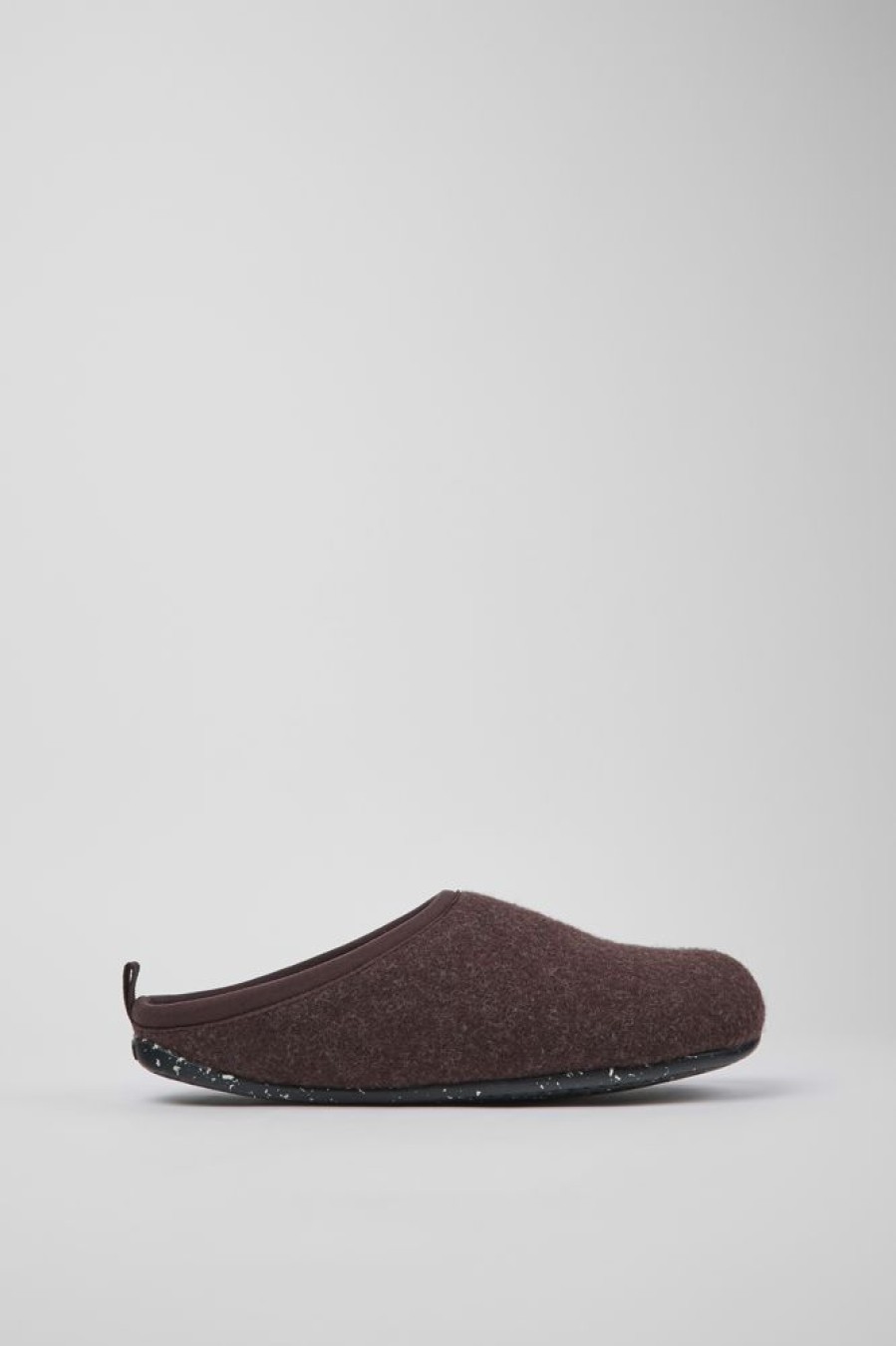 Men CamperLab Slippers | Burgundy Wool Slippers For Men