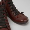 Women CamperLab Ankle Boots | Burgundy Leather Ankle Boots