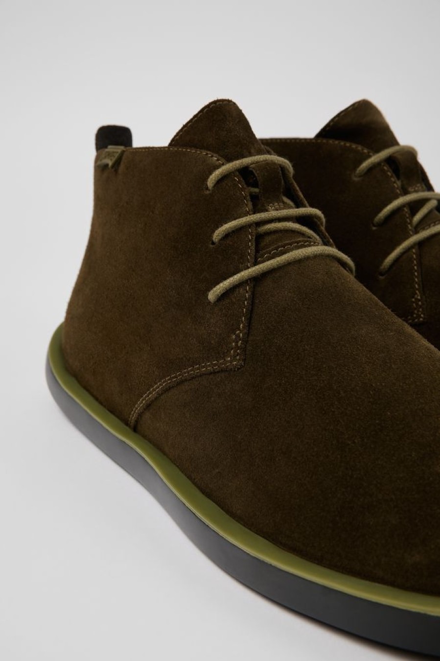 Men CamperLab Formal Shoes | Green Nubuck Desert Boot For Men