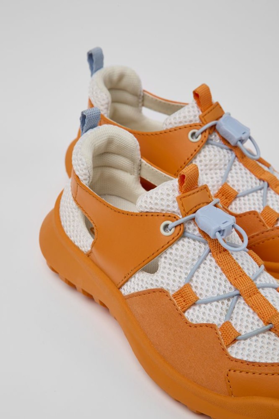 Kids CamperLab Sneakers | White And Orange Sneakers For Kids