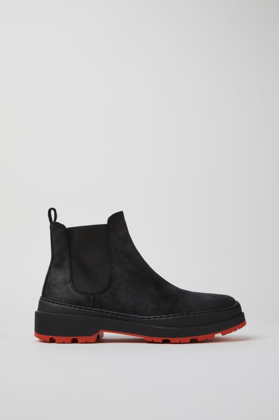 Men CamperLab Formal Shoes | Black Nubuck Ankle Boots For Men