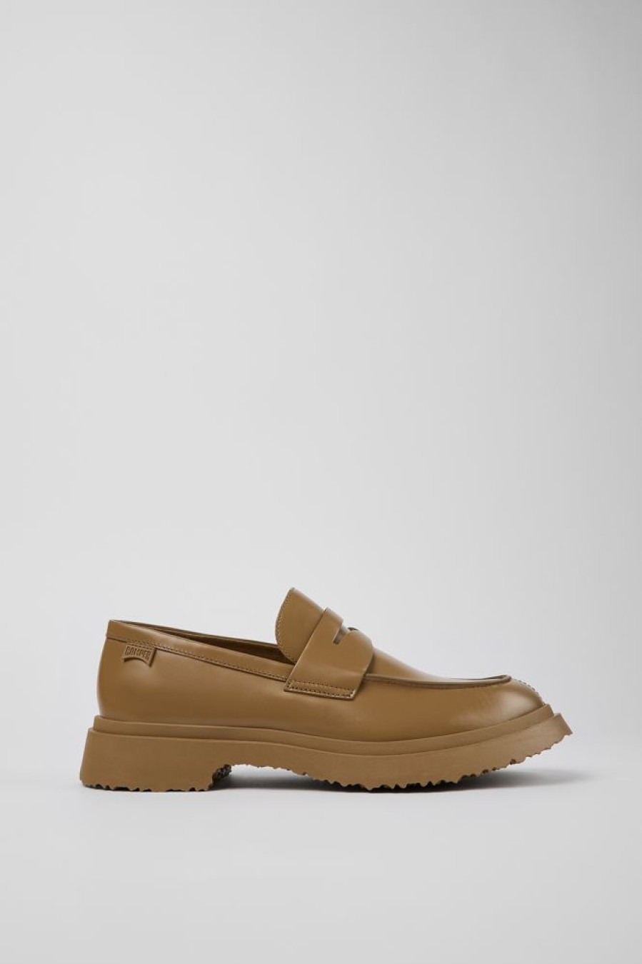 Men CamperLab Formal Shoes | Brown Leather Moccasin For Men