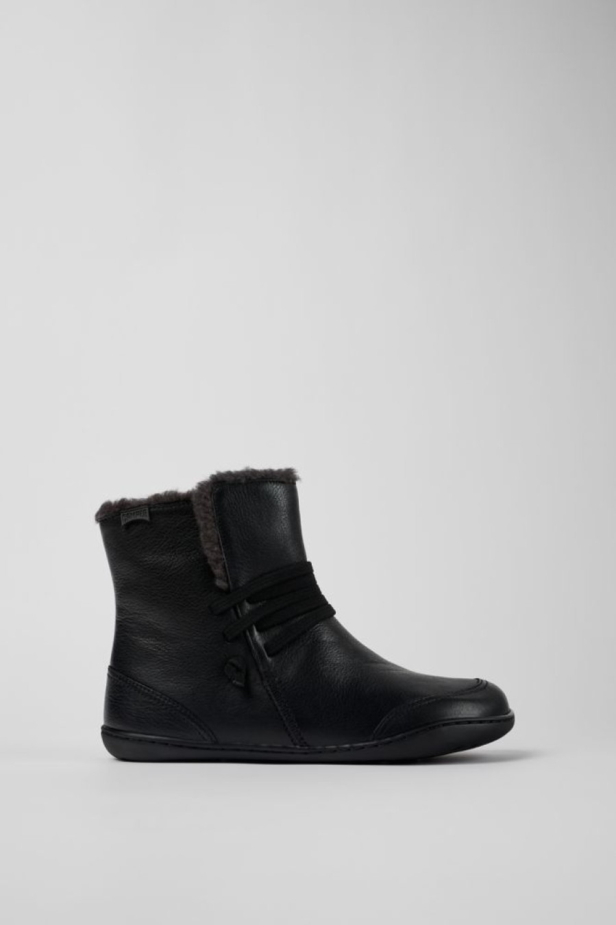 Women CamperLab Ankle Boots | Black Leather Ankle Boots For Women