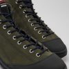 Men CamperLab Sneakers | Green Nubuck And Textile Ankle Boots For Men