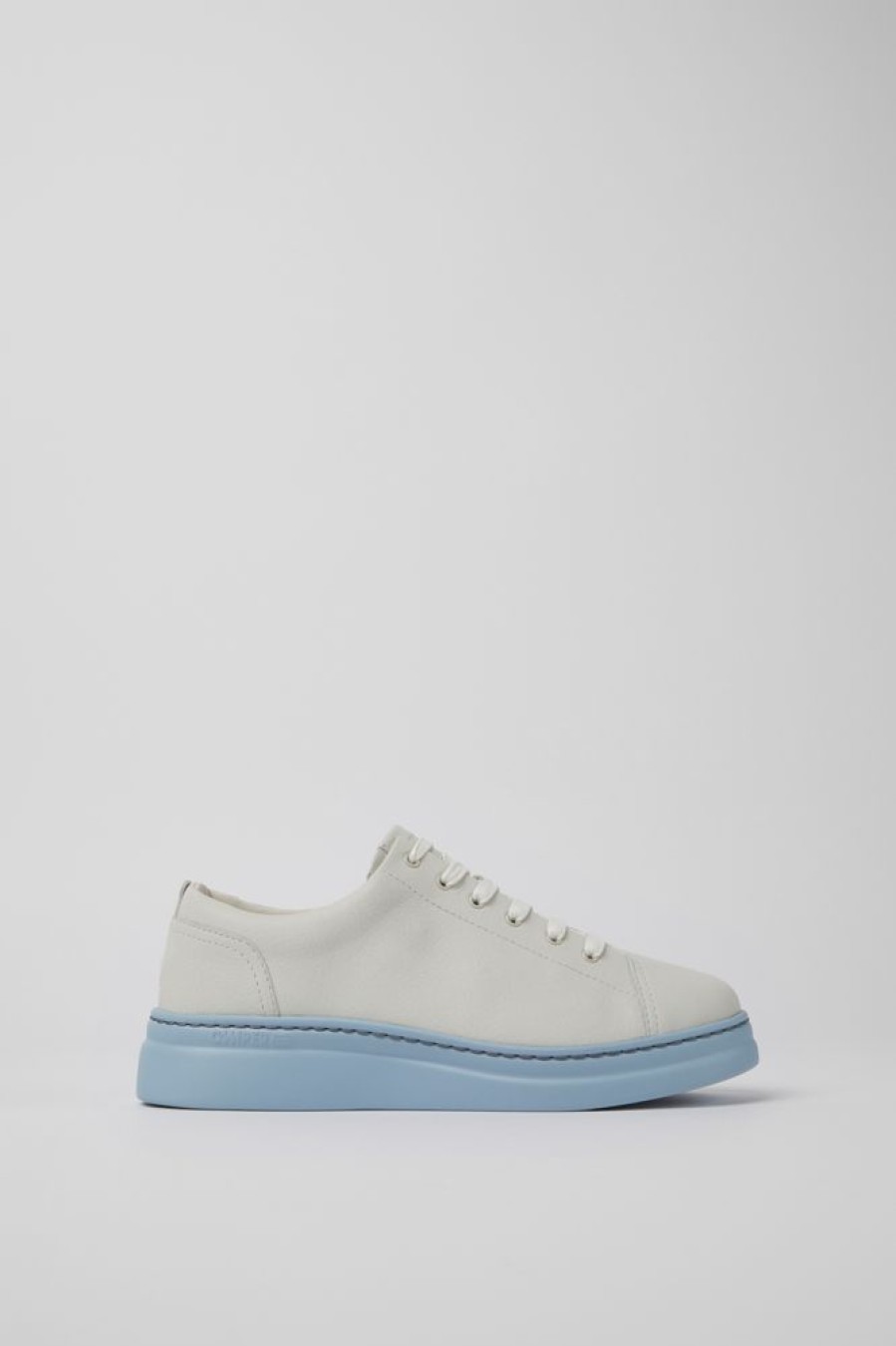 Women CamperLab Sneakers | White And Blue Non-Dyed Leather Sneakers For Women