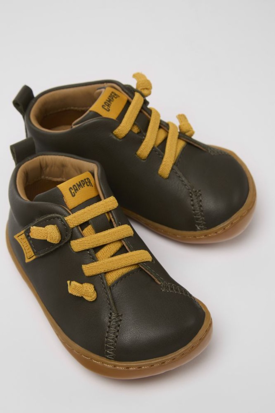 Kids CamperLab Boots | Green Leather Shoes