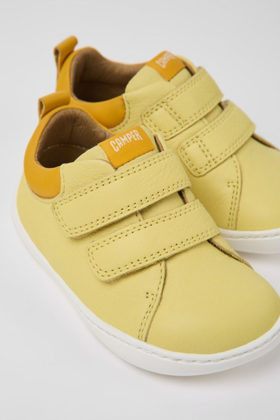 Kids CamperLab Sneakers | Yellow Leather Shoes For Kids