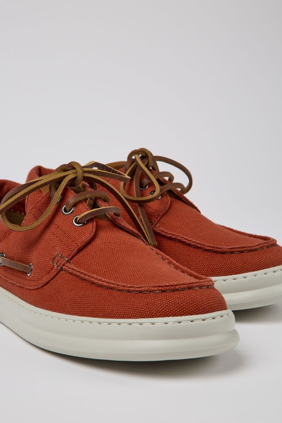 Men CamperLab Sneakers | Red Recycled Cotton Shoes For Men