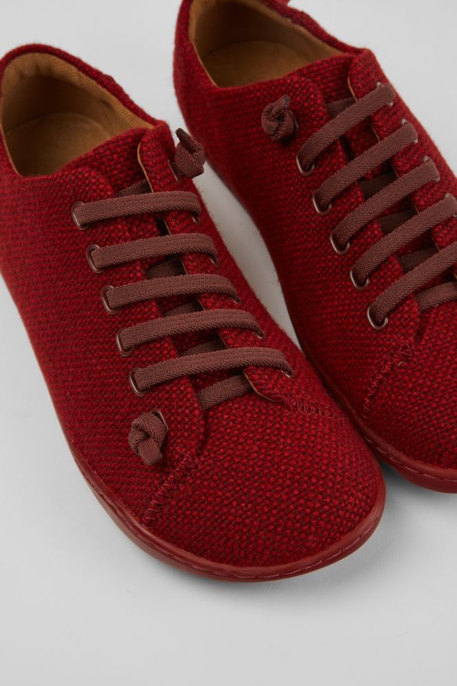 Women CamperLab Casual Shoes | Burgundy Wool And Viscose Shoes For Women