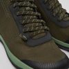 Men CamperLab Casual Shoes | Green-Gray Textile Ankle Boots For Men