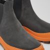 Men CamperLab Formal Shoes | Dark Gray Nubuck Ankle Boots For Men