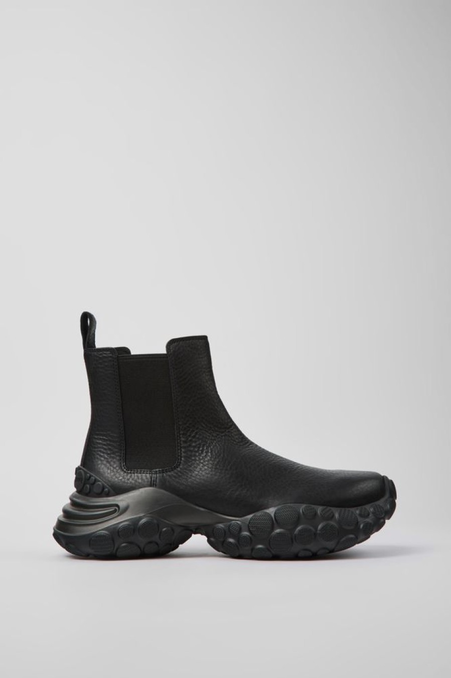 Men CamperLab Casual Shoes | Black Responsibly Raised Leather Ankle Boots