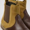 Kids CamperLab Boots | Brown Nubuck And Leather Ankle Boots For Kids