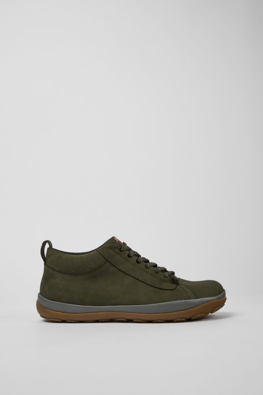 Men CamperLab Casual Shoes | Green Nubuck Shoes For Men