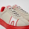 Women CamperLab Sneakers | Gray And Red Textile And Nubuck Sneakers For Women