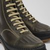 Men CamperLab Formal Shoes | Dark Green Nubuck Ankle Boots For Men