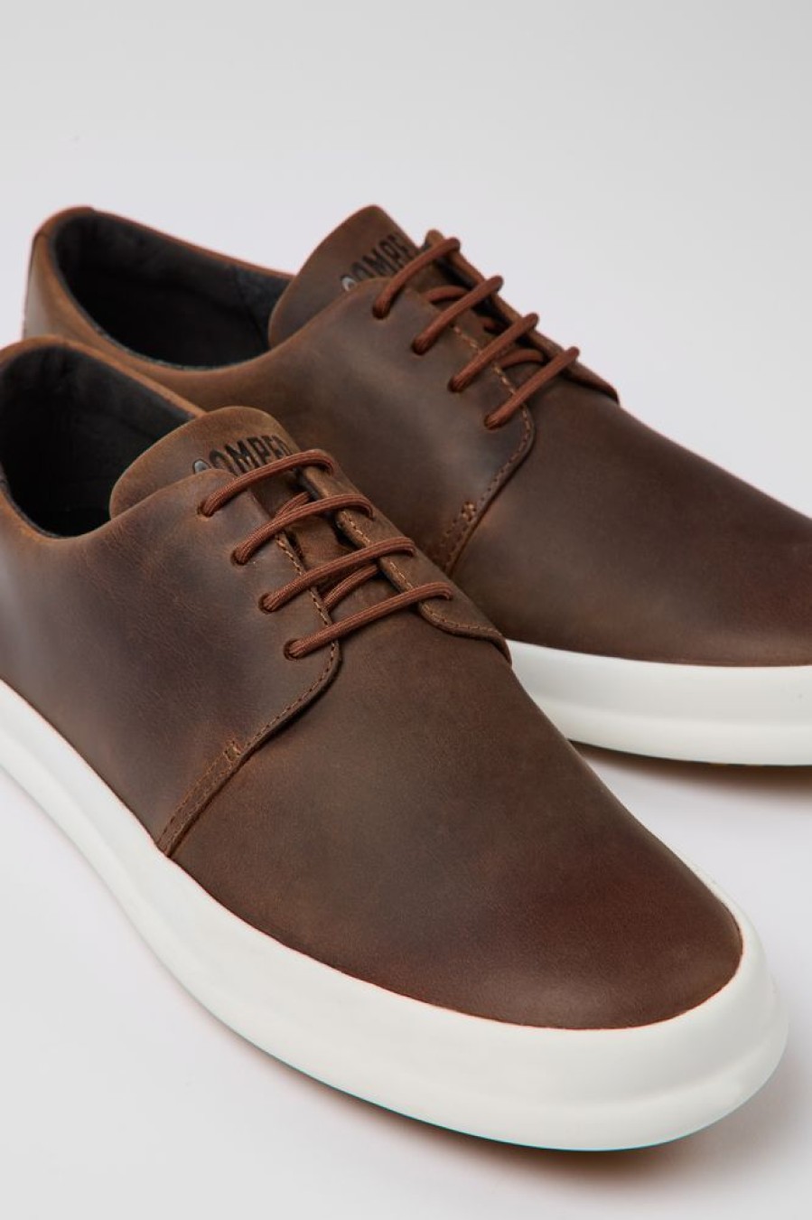 Men CamperLab Casual Shoes | Brown Leather Shoes For Men