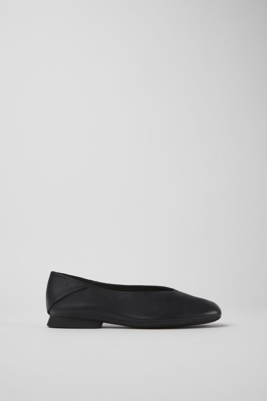 Women CamperLab Flat Shoes | Black Leather Ballerinas For Women