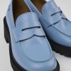 Women CamperLab Formal Shoes | Blue Leather Loafer For Women