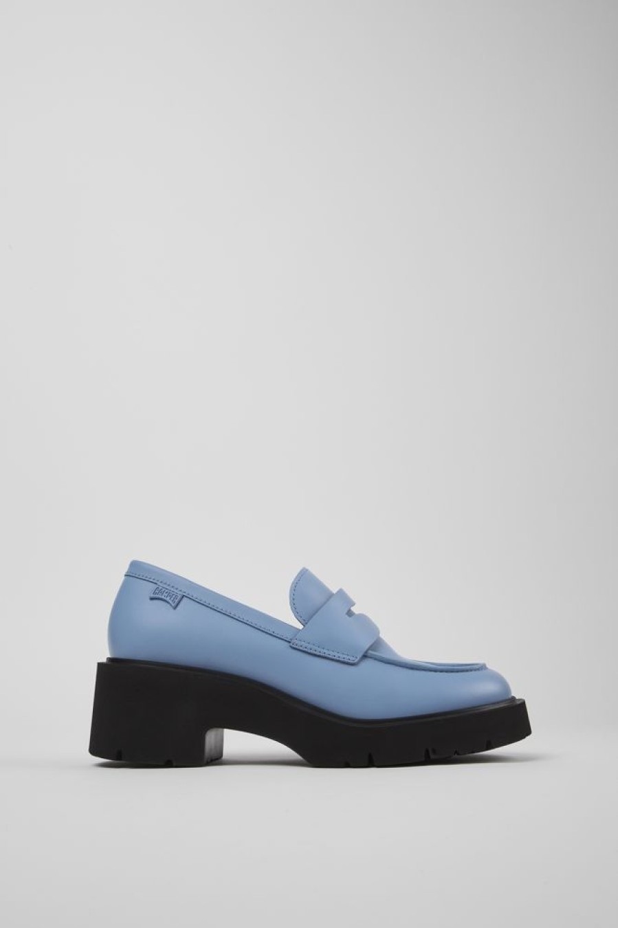 Women CamperLab Formal Shoes | Blue Leather Loafer For Women