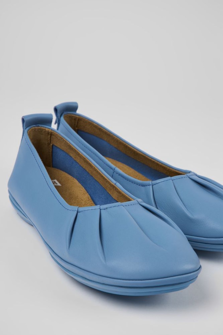 Women CamperLab Flat Shoes | Blue Leather Ballerinas For Women