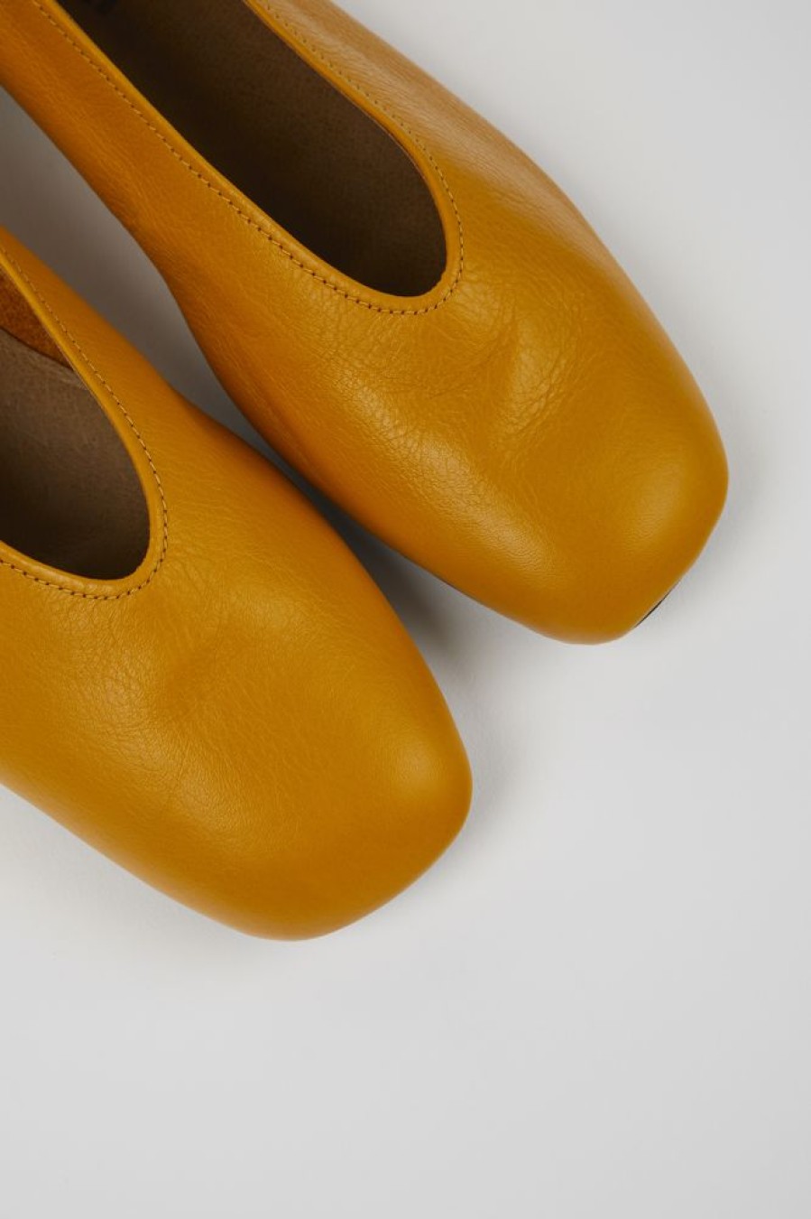 Women CamperLab Formal Shoes | Orange Leather Ballerina For Women