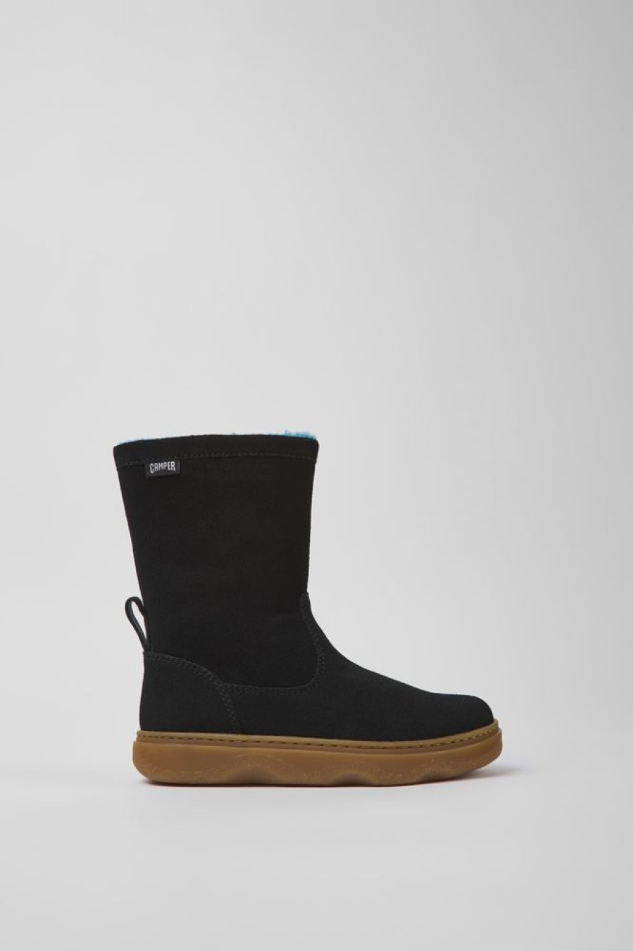 Kids CamperLab Boots | Black Nubuck Boots For Kids