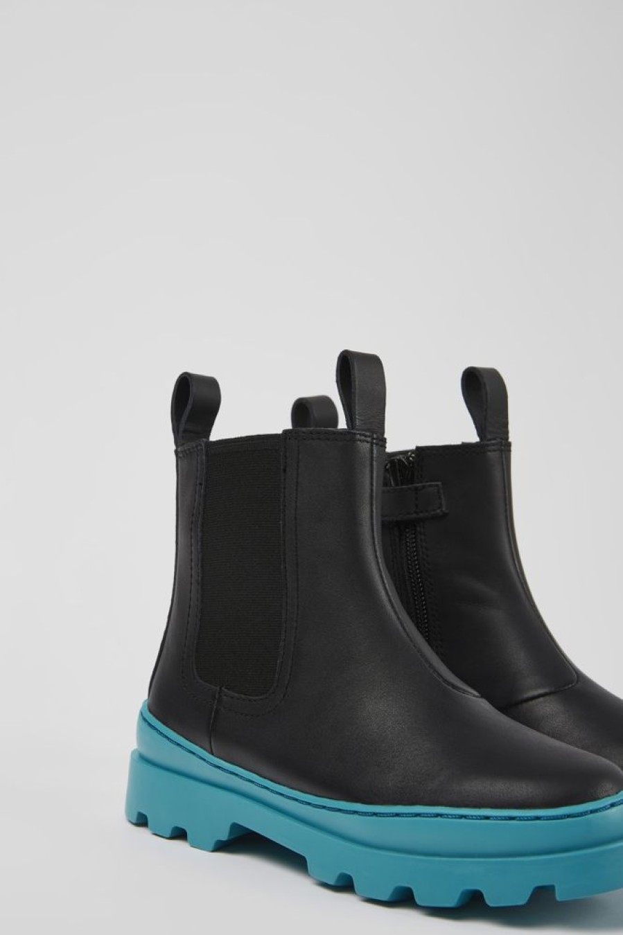 Kids CamperLab Boots | Black Leather Chelsea Boots For Kids