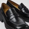 Women CamperLab Formal Shoes | Black Leather Loafers For Women