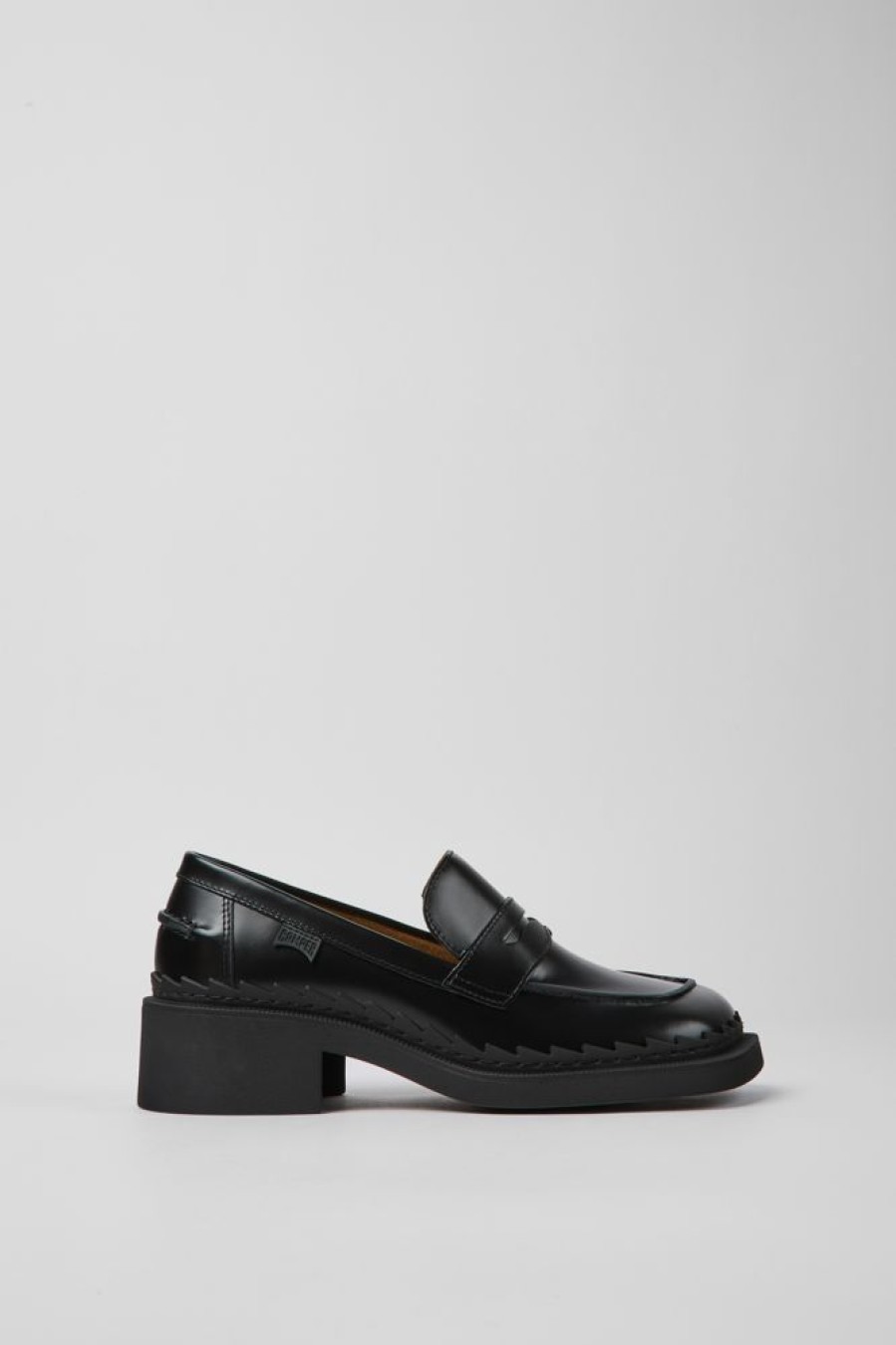 Women CamperLab Formal Shoes | Black Leather Loafers For Women