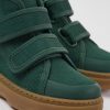 Kids CamperLab Boots | Green Leather And Textile Ankle Boots For Kids