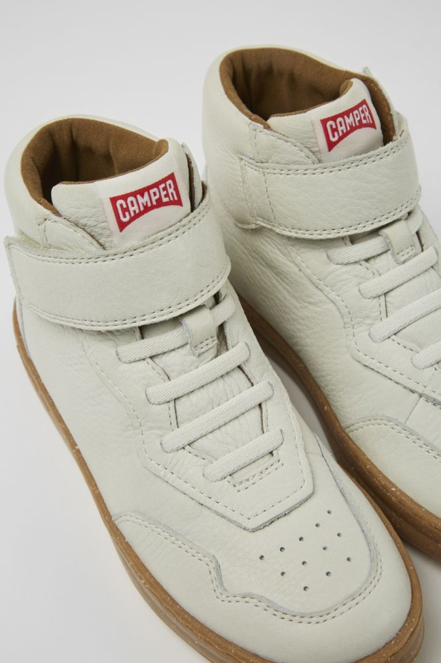 Kids CamperLab Sneakers | White Non-Dyed Leather Sneakers