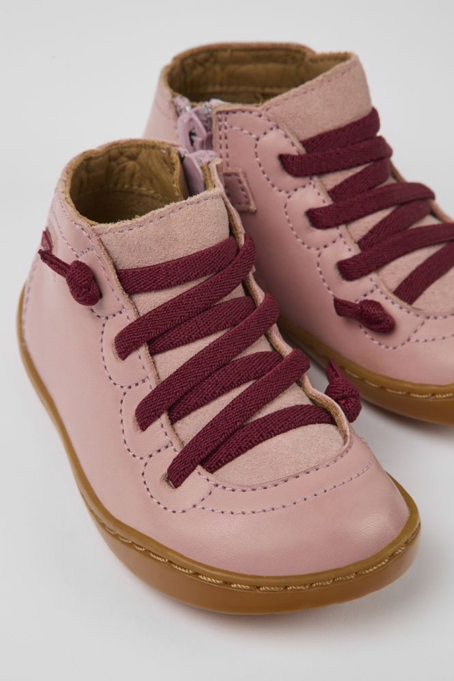 Kids CamperLab Boots | Pink Leather And Nubuck Boots