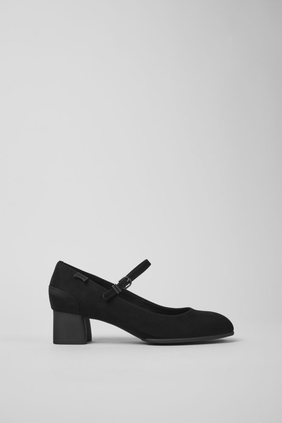 Women CamperLab Formal Shoes | Black Nubuck Mary Jane Heels