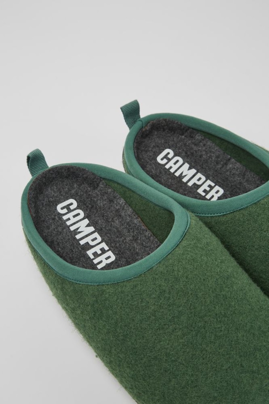 Men CamperLab Slippers | Green Wool Slippers For Men