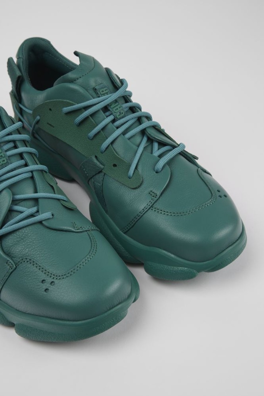 Men CamperLab Sneakers | Green Leather And Textile Sneakers For Men