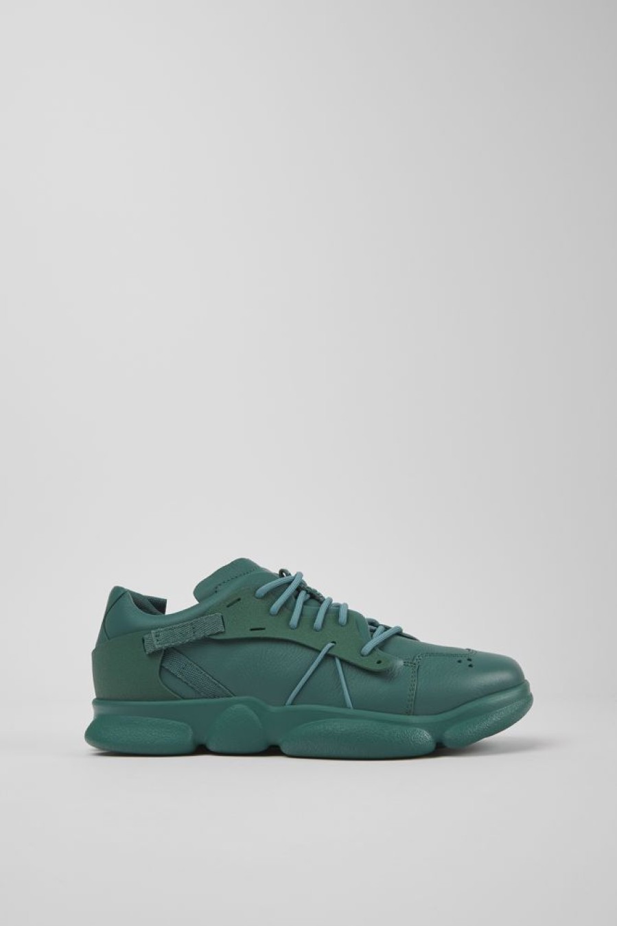 Men CamperLab Sneakers | Green Leather And Textile Sneakers For Men