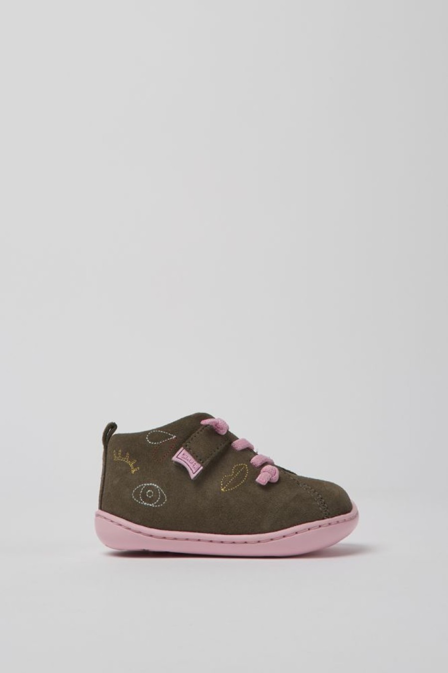 Kids CamperLab Boots | Gray-Brown Nubuck Ankle Boots